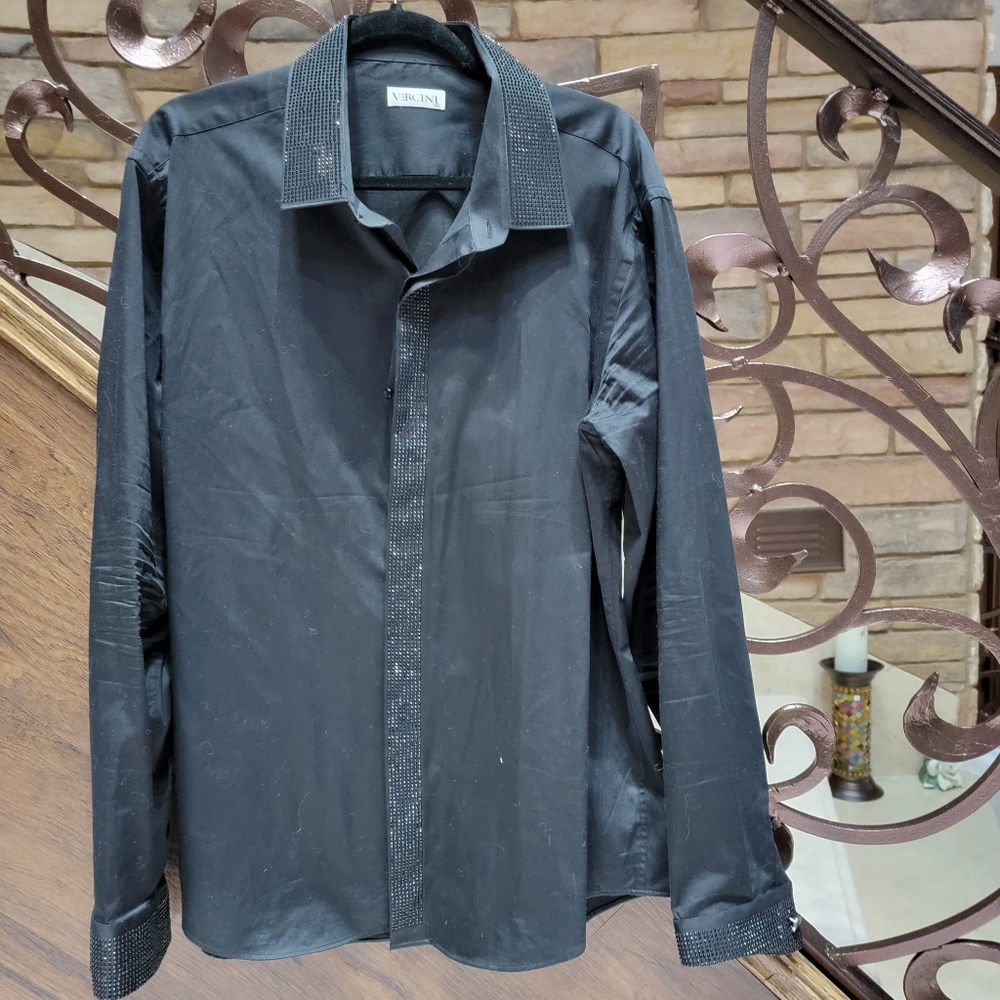 Vercini Men's Long Sleeve Buttondown Shirt 3XL